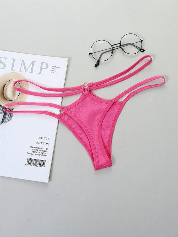 Thin strap hollow triangle low waist ladies panties - 808Lush