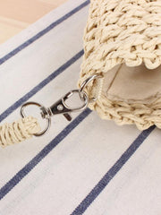 Half round straw woven bag beach hand woven bag holiday women's bag - 808Lush