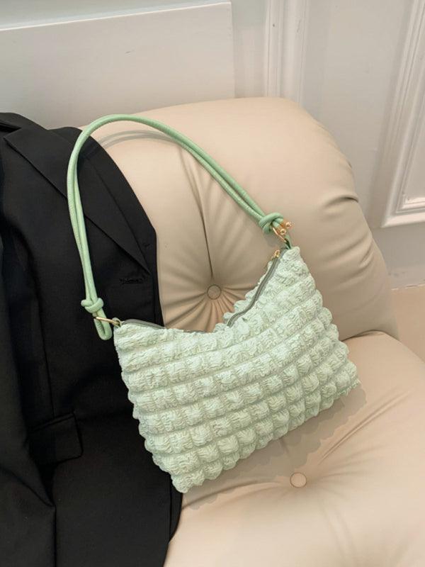 soft square underarm bag simple solid color handbag - 808Lush