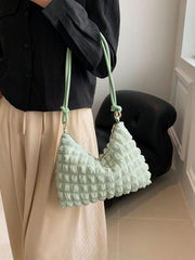 soft square underarm bag simple solid color handbag - 808Lush