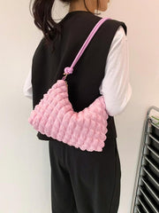 soft square underarm bag simple solid color handbag - 808Lush