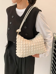 soft square underarm bag simple solid color handbag - 808Lush