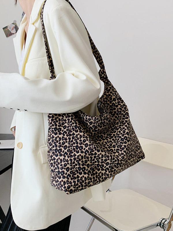 leopard print shoulder bag canvas shopping bag - 808Lush