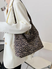 leopard print shoulder bag canvas shopping bag - 808Lush
