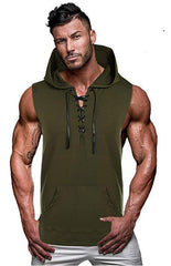 Men's Pullover Hooded Casual Sleeveless Tank Top - 808Lush