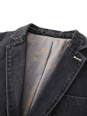 Men's Casual Loose Denim Multi-pocket Suit Jacket - 808Lush