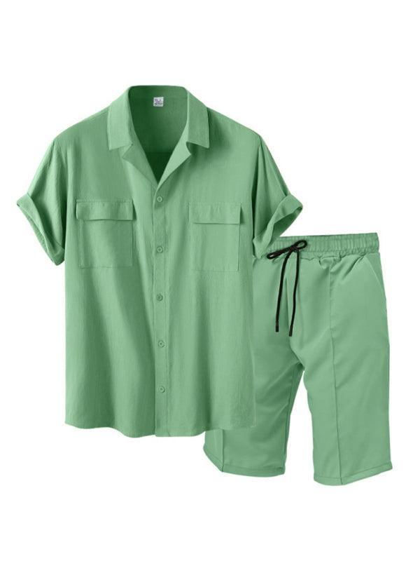 men's casual shirt shorts two-piece set - 808Lush