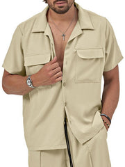 men's casual shirt shorts two-piece set - 808Lush