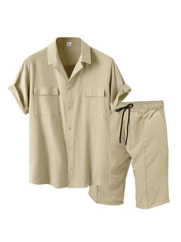 men's casual shirt shorts two-piece set - 808Lush