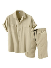 men's casual shirt shorts two-piece set - 808Lush