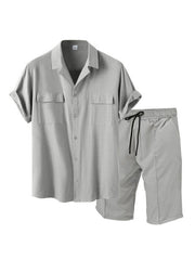 men's casual shirt shorts two-piece set - 808Lush