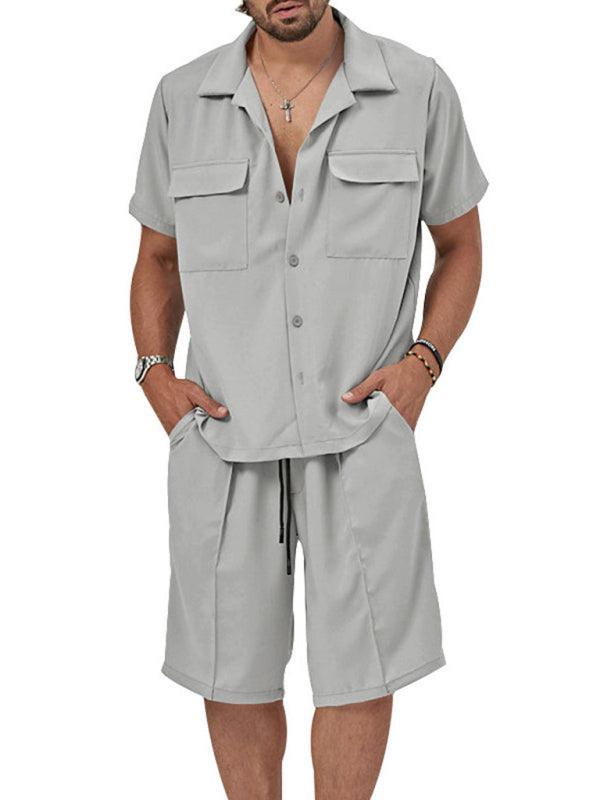 men's casual shirt shorts two-piece set - 808Lush