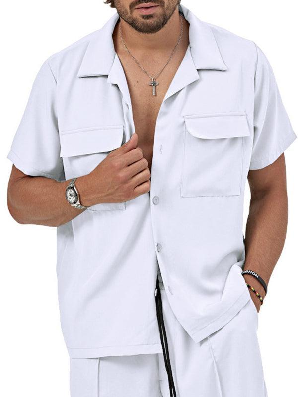 men's casual shirt shorts two-piece set - 808Lush