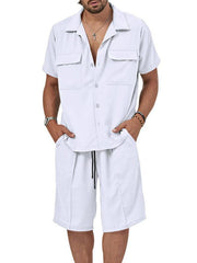 men's casual shirt shorts two-piece set - 808Lush