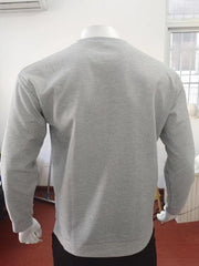 men's waffle all-match thin round neck long-sleeved sweater - 808Lush
