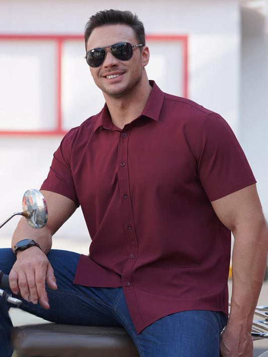 Men's Stretch Thin Short Sleeve Shirt - 808Lush
