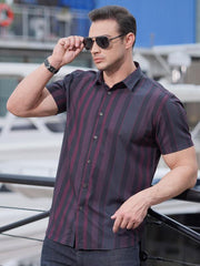 men's striped short-sleeved shirt - 808Lush