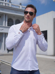 men's elastic loose casual long-sleeved shirt - 808Lush