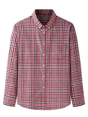 Men's Brushed Long Sleeve Casual Plaid Shirt - 808Lush
