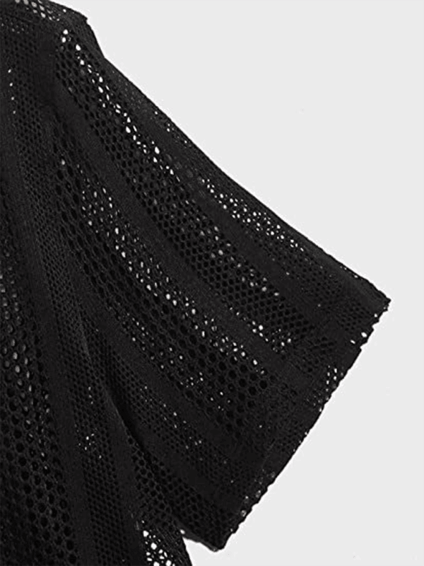 Street Casual Button Knitted Short Sleeve Shirt - 808Lush