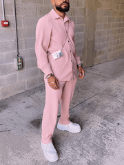 Men's Casual Loose Long Sleeve Corduroy Pants Set - 808Lush