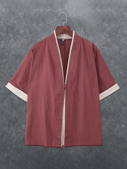 Men's casual disc button casual linen T-shirt - 808Lush