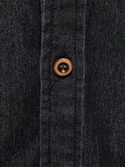 Chemise décontractée à manches longues en denim sans repassage pour hommes 
