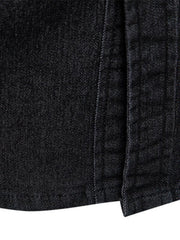Chemise décontractée à manches longues en denim sans repassage pour hommes 