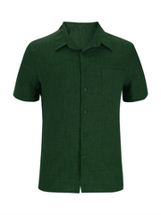lapel pocket short sleeve casual men's shirt