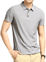 Men's high elastic non-marking ice silk lapel short-sleeved quick-drying polo shirt