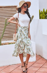 Ladies Casual Fashion Printed Irregular Skirt - 808Lush