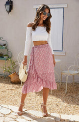 Ladies Casual Fashion Printed Irregular Skirt - 808Lush