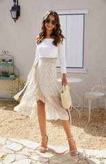 Ladies Casual Fashion Printed Irregular Skirt - 808Lush
