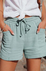 Women's High Waisted Strappy Wide Leg Shorts - 808Lush