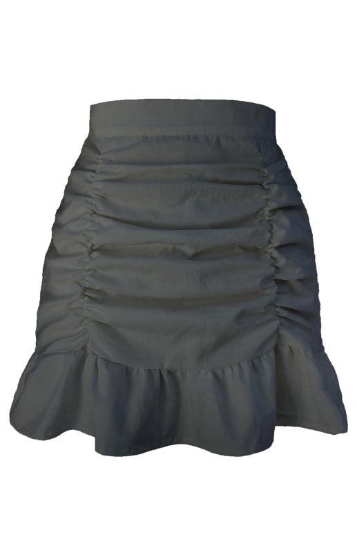 Pleated Ruffle High-Waisted Hip Fishtail Half-Body Skirt - 808Lush