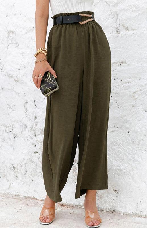 High Waist Skinny Straight Casual Wide Leg Pants - 808Lush