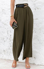High Waist Skinny Straight Casual Wide Leg Pants - 808Lush