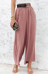 High Waist Skinny Straight Casual Wide Leg Pants - 808Lush