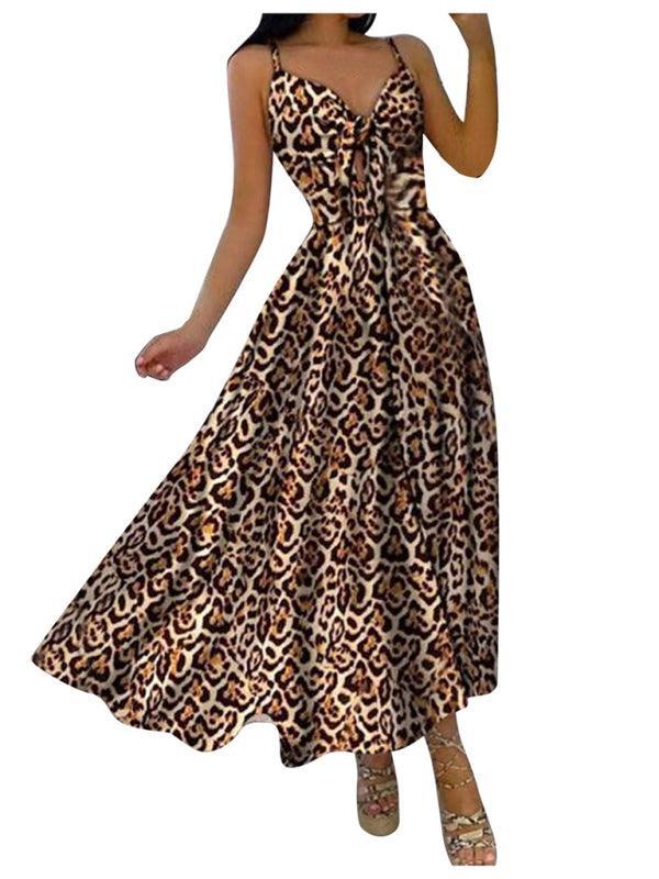 Women's Lace Up Full Floral Sexy Halter Dress Long - 808Lush