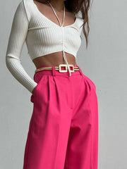 Temperament commuter suit pants women's casual all-match slim straight trousers - 808Lush