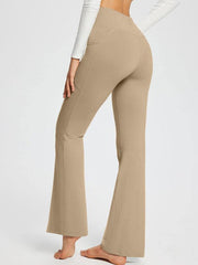 Solid Color Casual Ladies High Waist Slim Wide Leg Yoga Fitness Pants - 808Lush