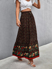 casual holiday high waist floral long skirt - 808Lush