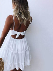 daily vacation sexy lace suspender stitching dress