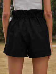 Women's High Waist Lace Up Loose Wide Leg Shorts - 808Lush