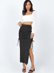 Women's knitted slit slim fit hip skirt - 808Lush