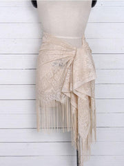 Women's hollow beach lace fringed blouse skirt - 808Lush