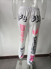 fashion elastic waist sports casual pants - 808Lush