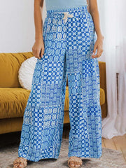 Loose Floral Colorblock Casual Pants - 808Lush