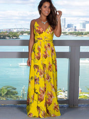Women's Sling Print Beach Dress