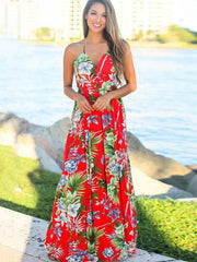 Women's Sling Print Beach Dress